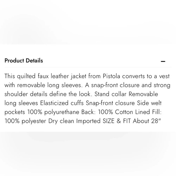 Pistola NWT Callista convertible puffer vest jacket in noir - Picture 6 of 7